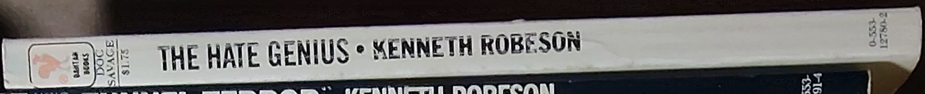 Kenneth Robeson  DOC SAVAGE: THE HATE GENIUS spine of book image