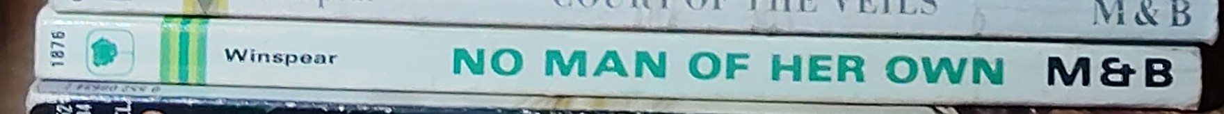 Violet Winspear  NO MAN OF HER OWN spine of book image