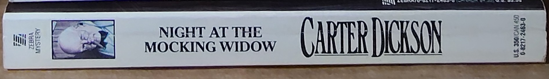 Carter Dickson  NIGHT AT THE MOCKING WIDOW spine of book image