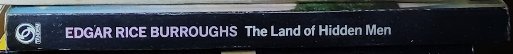 Edgar Rice Burroughs  THE LAND OF HIDDEN MEN spine of book image