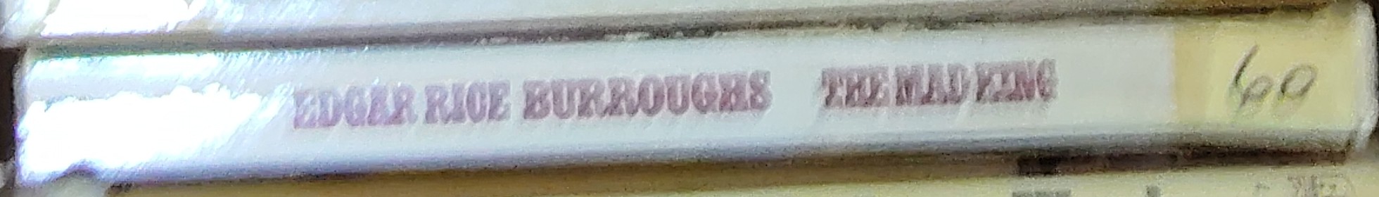 Edgar Rice Burroughs  THE MAD KING spine of book image
