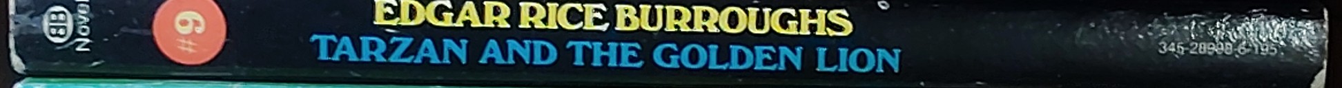 Edgar Rice Burroughs  TARZAN AND THE GOLDEN LION spine of book image