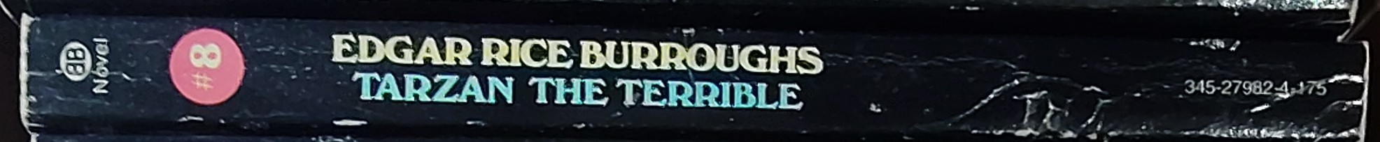 Edgar Rice Burroughs  TARZAN THE TERRIBLE spine of book image