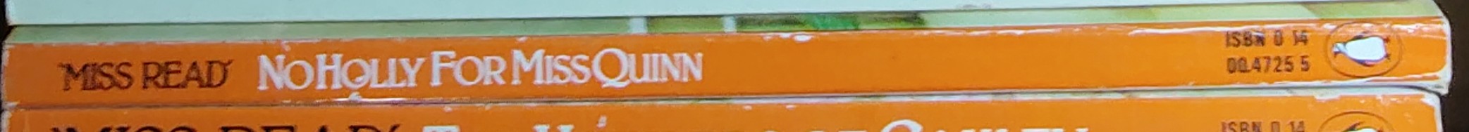 Miss Read  NO HOLLY FOR MISS QUINN spine of book image