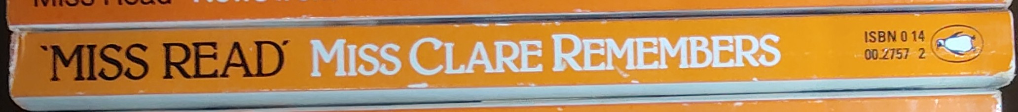 Miss Read  MISS CLARE REMEMBERS spine of book image