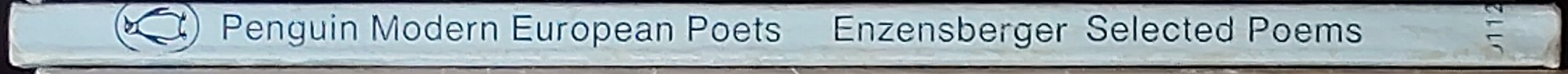 Hans Magnus Enzensberger  SELECTED POEMS (Penguin Modern European Poets) spine of book image