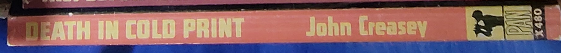 John Creasey  DEATH IN COLD PRINT spine of book image