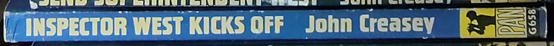 John Creasey  INSPECTOR WEST KICKS OFF spine of book image