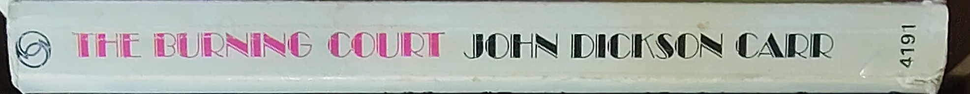 John Dickson Carr  THE BURNING COURT spine of book image