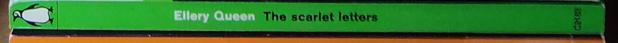 Ellery Queen  THE SCARLET LETTERS spine of book image