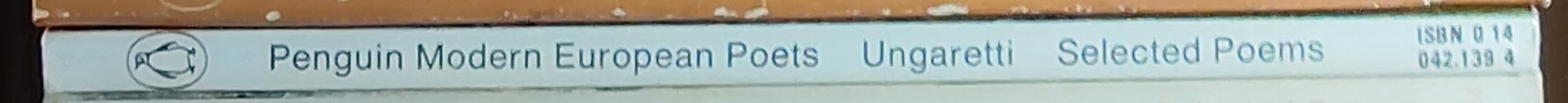Giuseppe Ungaretti  SELECTED POEMS (Penguin Modern European Poets) spine of book image
