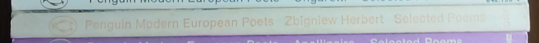 Zbigniew Herber  SELECTED POEMS (Penguin Modern European Poets) spine of book image