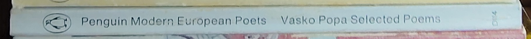 Vasko Popa  SELECTED POEMS (Penguin Modern European Poets) spine of book image