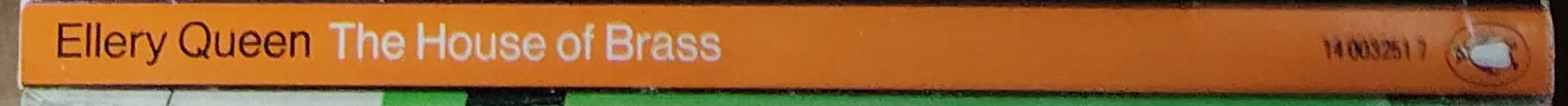 Ellery Queen  THE HOUSE OF BRASS spine of book image