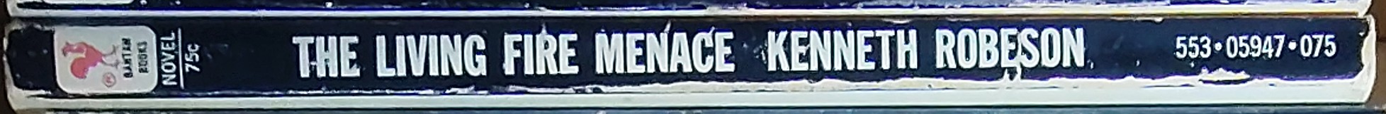 Kenneth Robeson  DOC SAVAGE: THE LIVING FIRE MENACE spine of book image