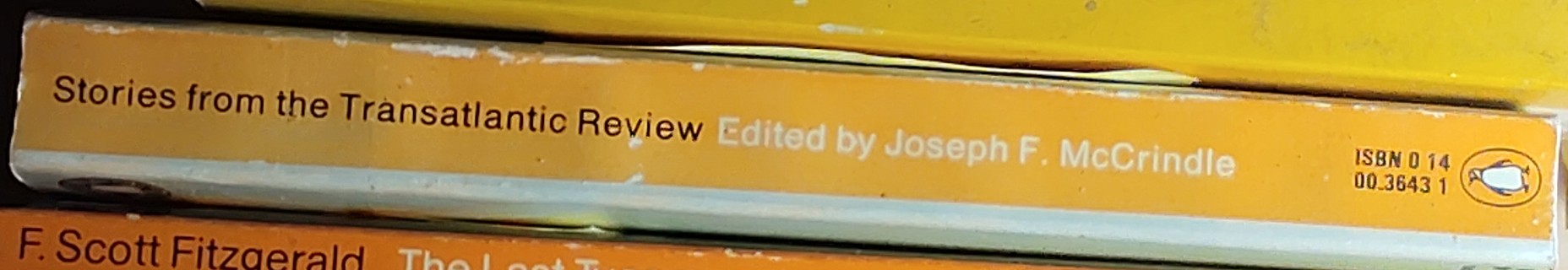 Joseph F. McCrindle (edits) STORIES FROM THE TRANSATLANTIC REVIEW spine of book image