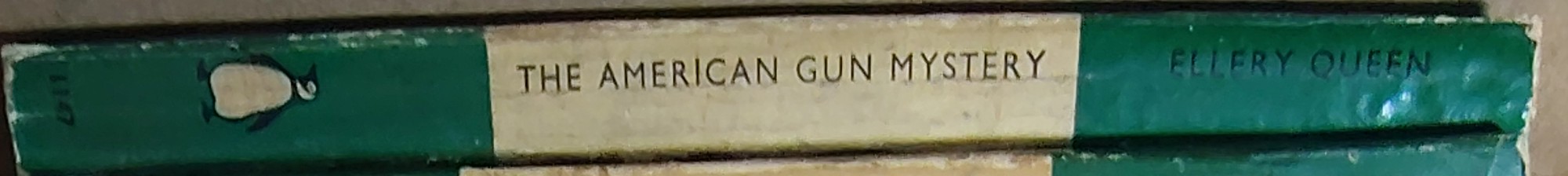 Ellery Queen  THE AMERICAN GUN MYSTERY spine of book image