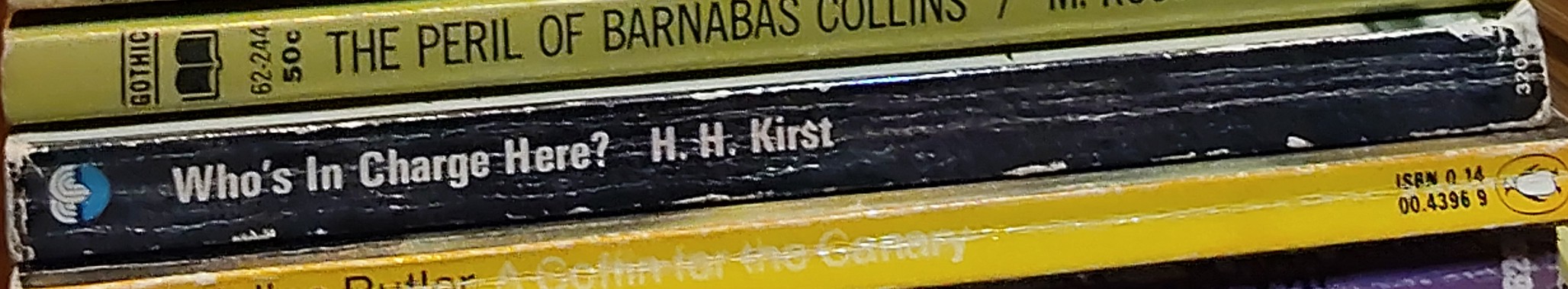 H.H. Kirst  WHO'S IN CHARGE HERE? spine of book image