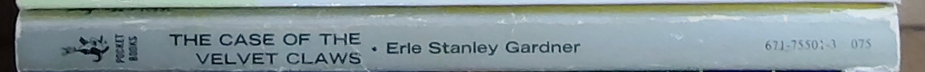 Erle Stanley Gardner  THE CASE OF THE VELVET CLAWS spine of book image