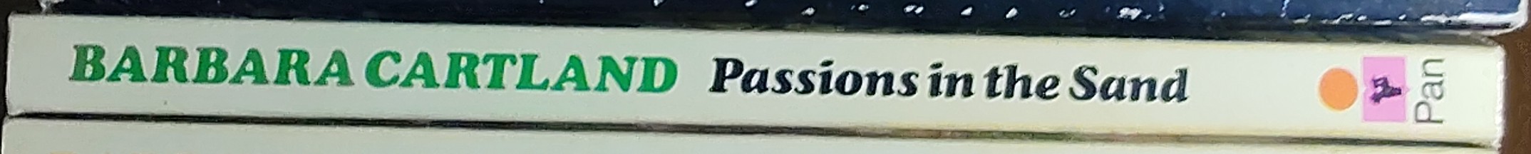 Barbara Cartland  PASSIONS IN THE SAND spine of book image