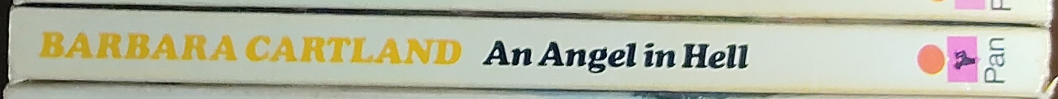 Barbara Cartland  AN ANGEL IN HELL spine of book image