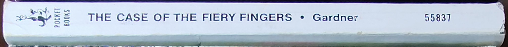 Erle Stanley Gardner  THE CASE OF THE FIERY FINGERS spine of book image