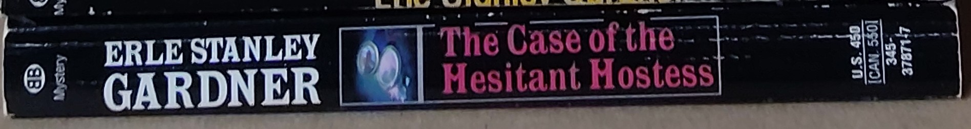 Erle Stanley Gardner  THE CASE OF THE HESITANT HOSTESS spine of book image