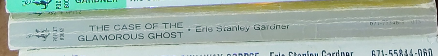 Erle Stanley Gardner  THE CASE OF THE GLAMOROUS GHOST spine of book image