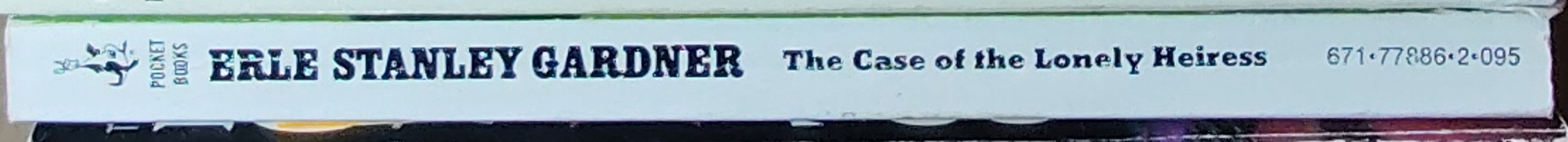 Erle Stanley Gardner  THE CASE OF THE LONELY HEIRESS spine of book image