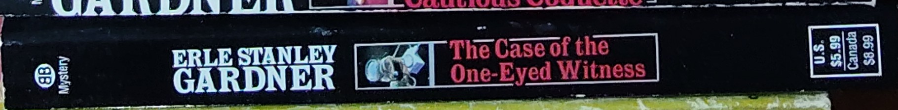 Erle Stanley Gardner  THE CASE OF THE ONE-EYED WITNESS spine of book image