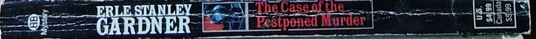 Erle Stanley Gardner  THE CASE OF THE POSTPONED MURDER spine of book image