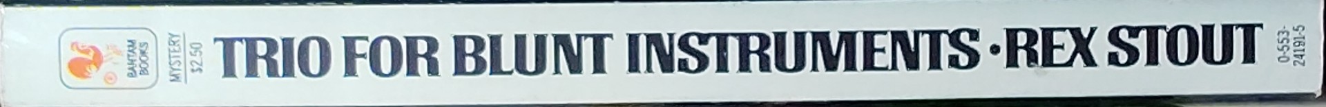 Rex Stout  TRIO FOR BLUNT INSTRUMENTS spine of book image