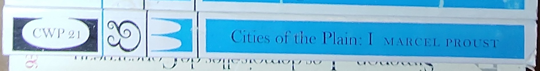 Marcel Proust  CITIES OF THE PLAIN. Part One spine of book image