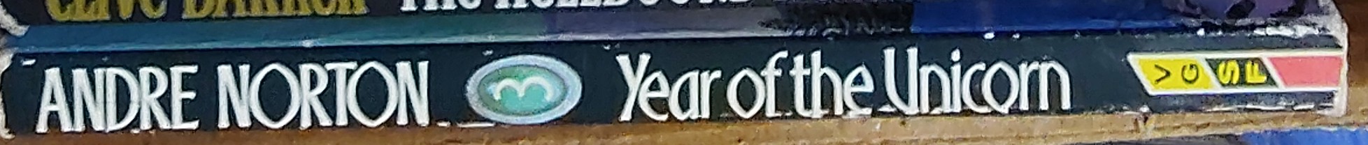 Andre Norton  YEAR OF THE UNICORN spine of book image