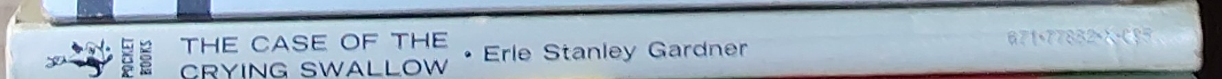 Erle Stanley Gardner  THE CASE OF THE CRYING SWALLOW spine of book image