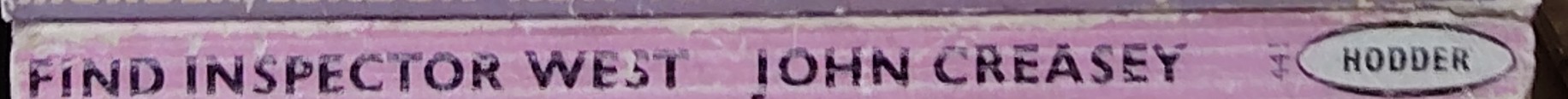 John Creasey  FIND INSPECTOR WEST spine of book image