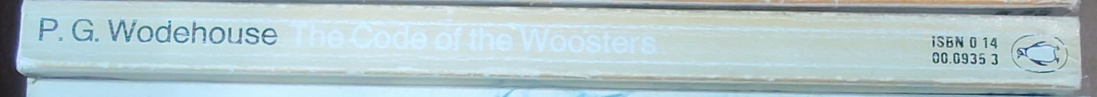 P.G. Wodehouse  THE CODE OF THE WOOSTERS spine of book image