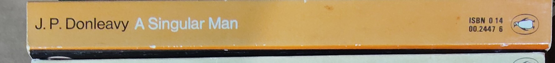 J.P. Donleavy  A SINGULAR MAN spine of book image