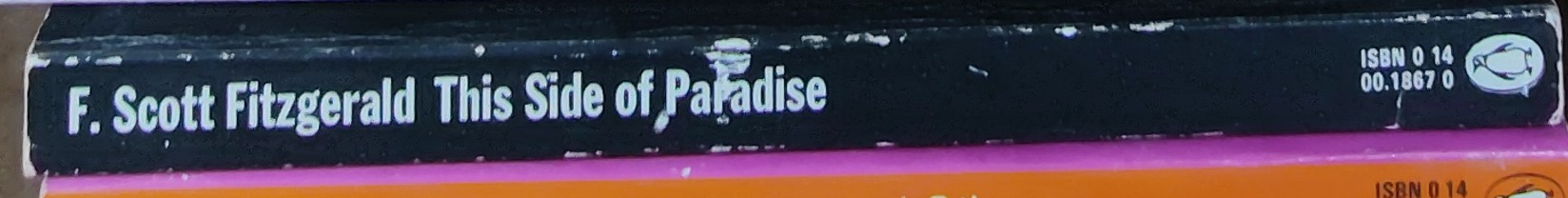 F.Scott Fitzgerald  THIS SIDE OF PARADISE spine of book image