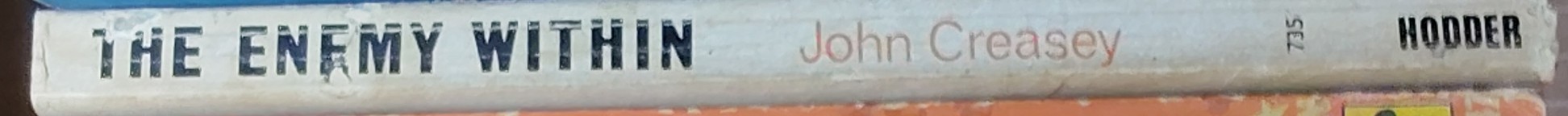 John Creasey  THE ENEMY WITHIN (Department Z) spine of book image