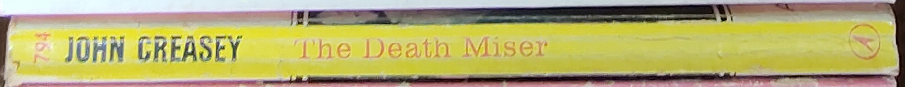 John Creasey  THE DEATH MISER spine of book image