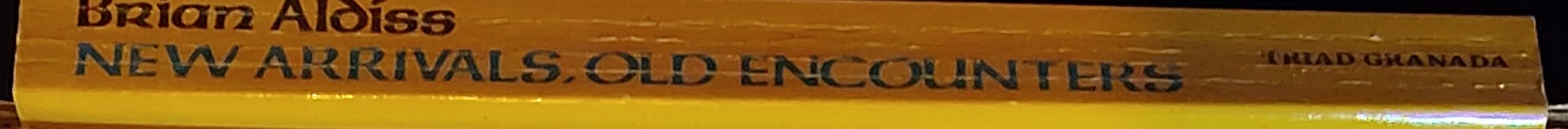 Brian Aldiss  NEW ARRIVALS, OLD ENCOUNTERS spine of book image