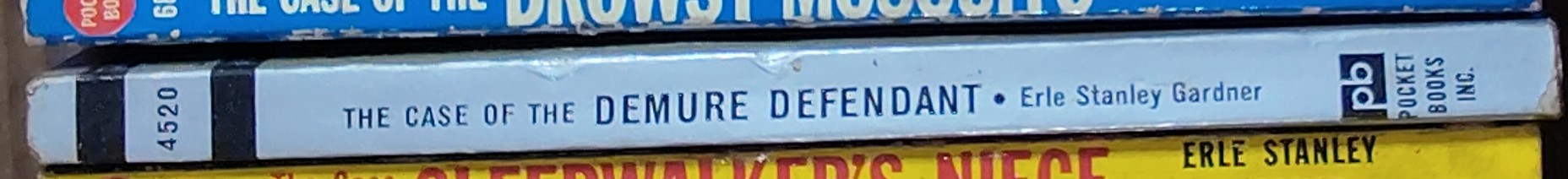 Erle Stanley Gardner  THE CASE OF THE DEMURE DEFENDANT spine of book image