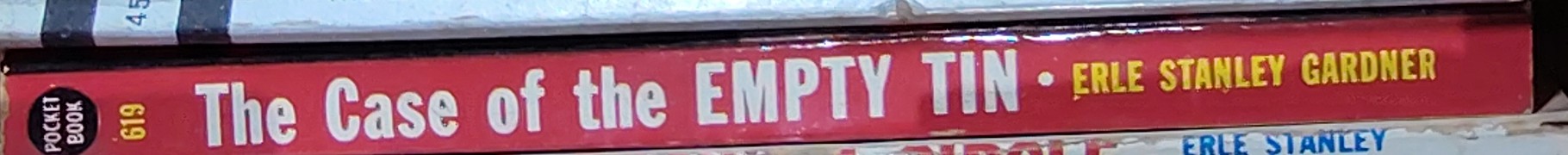 Erle Stanley Gardner  THE CASE OF THE EMPTY TIN spine of book image