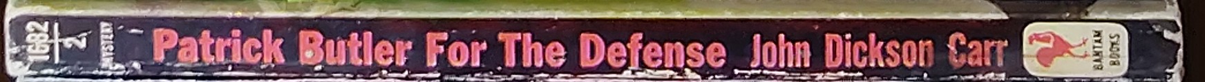 John Dickson Carr  PATRICK BUTLER FOR THE DEFENSE spine of book image
