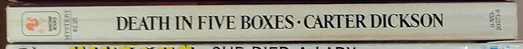 Carter Dickson  DEATH IN FIVE BOXES spine of book image