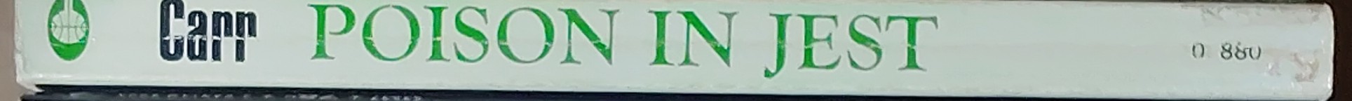 John Dickson Carr  POISON IN JEST spine of book image