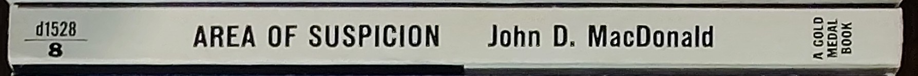 John D. MacDonald  AREA OF SUSPICION spine of book image