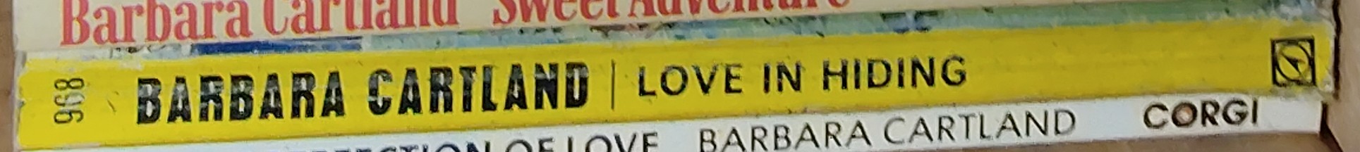 Barbara Cartland  LOVE IN HIDING spine of book image