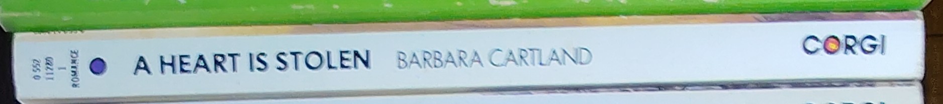 Barbara Cartland  A HEART IS STOLEN spine of book image
